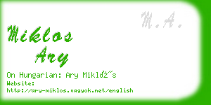 miklos ary business card